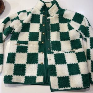 Checkered Fleece Sherpa Jacket—NWOT
